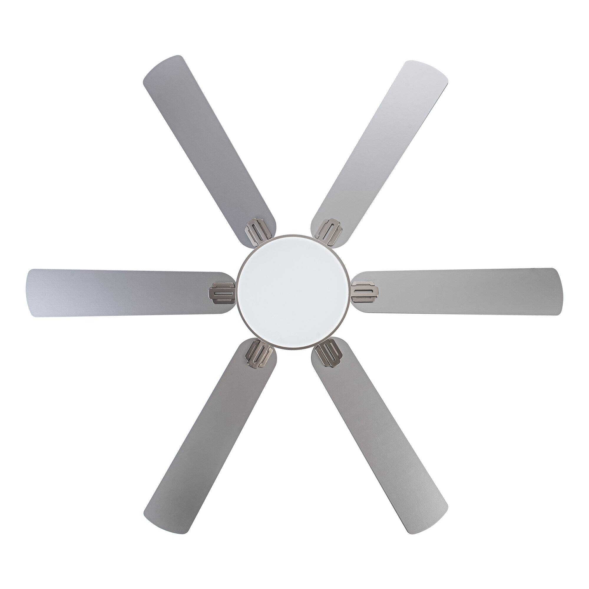 Alt View 7. Parrot Uncle - 60" Modern Brushed Nickel Ceiling Fan with LED and Remote - Brushed Nickel.