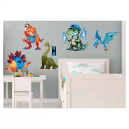 Fan Creations - Carolina Panthers Dinosaurs Wall Decal Set - Multicolor