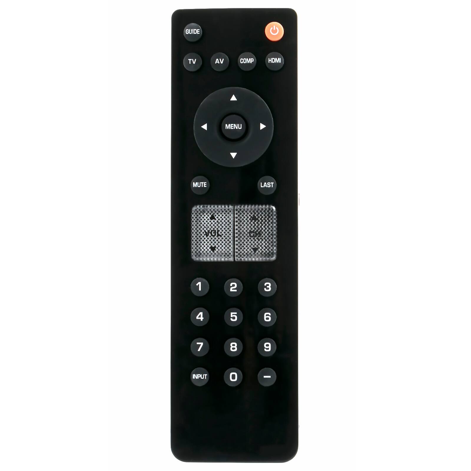 GUIDE TV AV COMP HDMI MENU MUTE LAST 1 2 3 4 5 6 7 8 9 INPUT 0 -