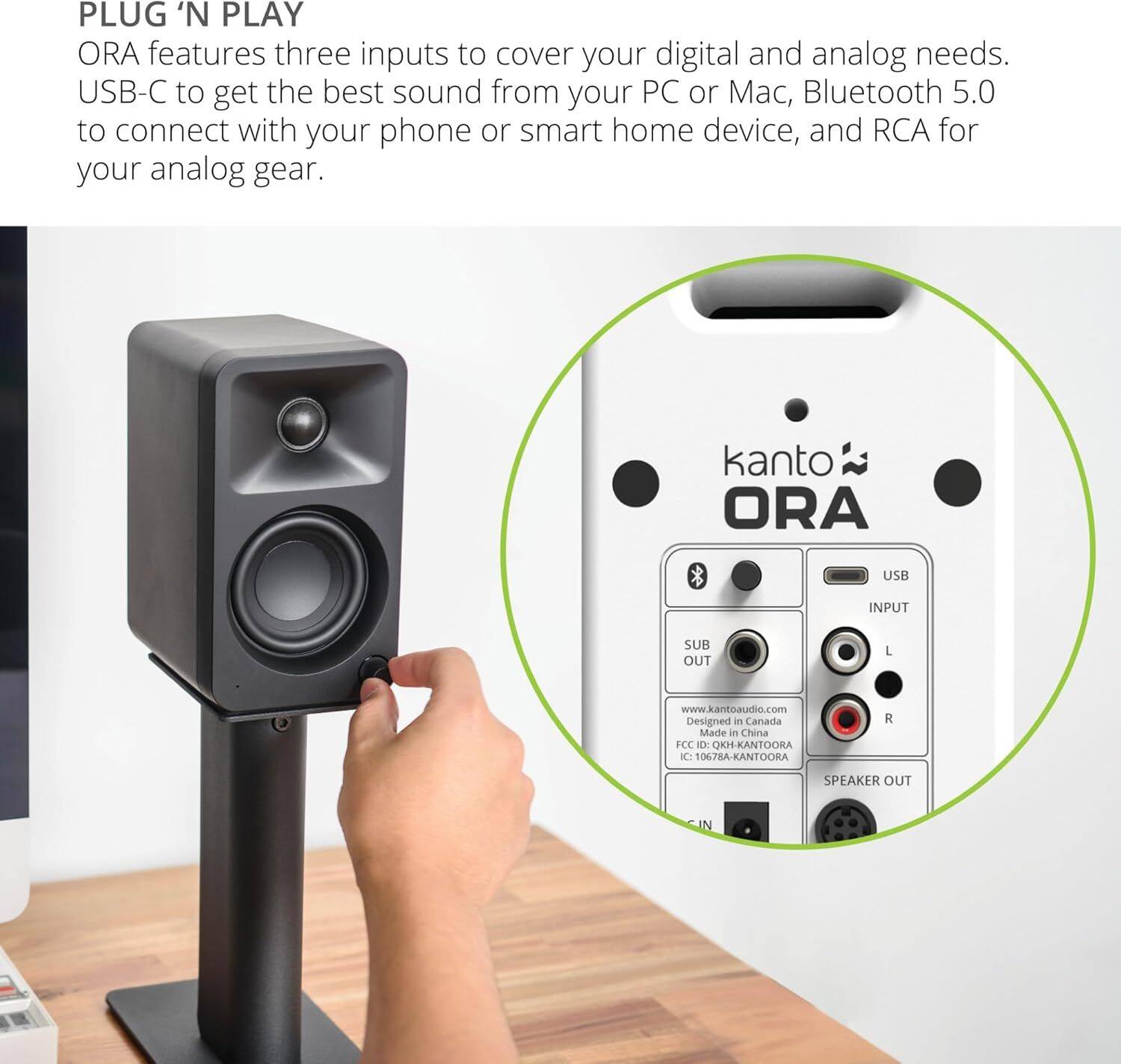 Knto Audio ORA (白) ほぼ新品 Kanto ORA 100W Powered Reference Desktop Speakers with USB C Input