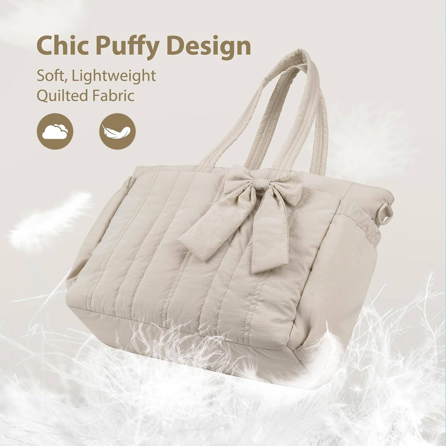 Chic Puffy Design  
Soft, Lightweight Quilted Fabric