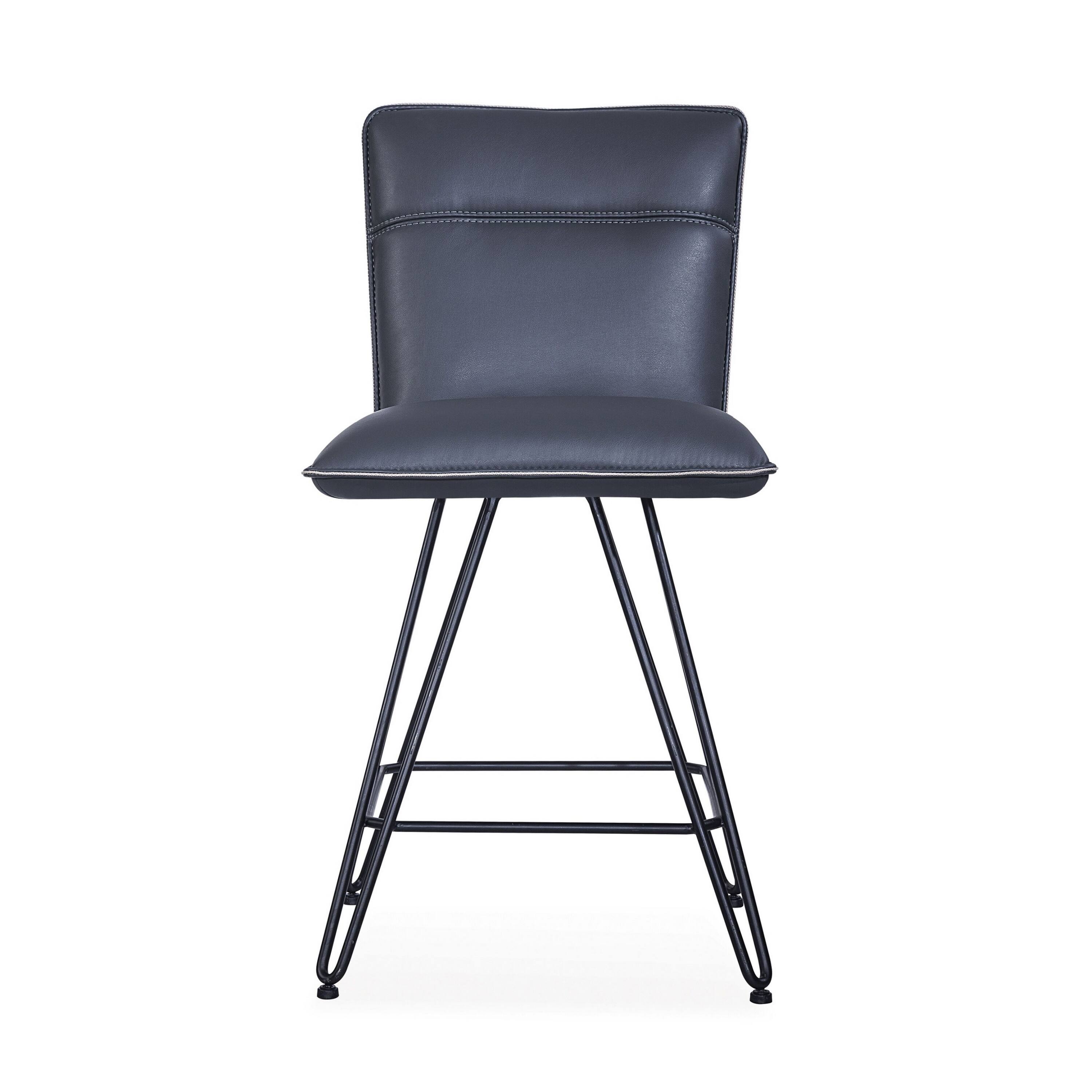 Manhattan Lane Metal Leather Upholstered Counter Height Stool with ...