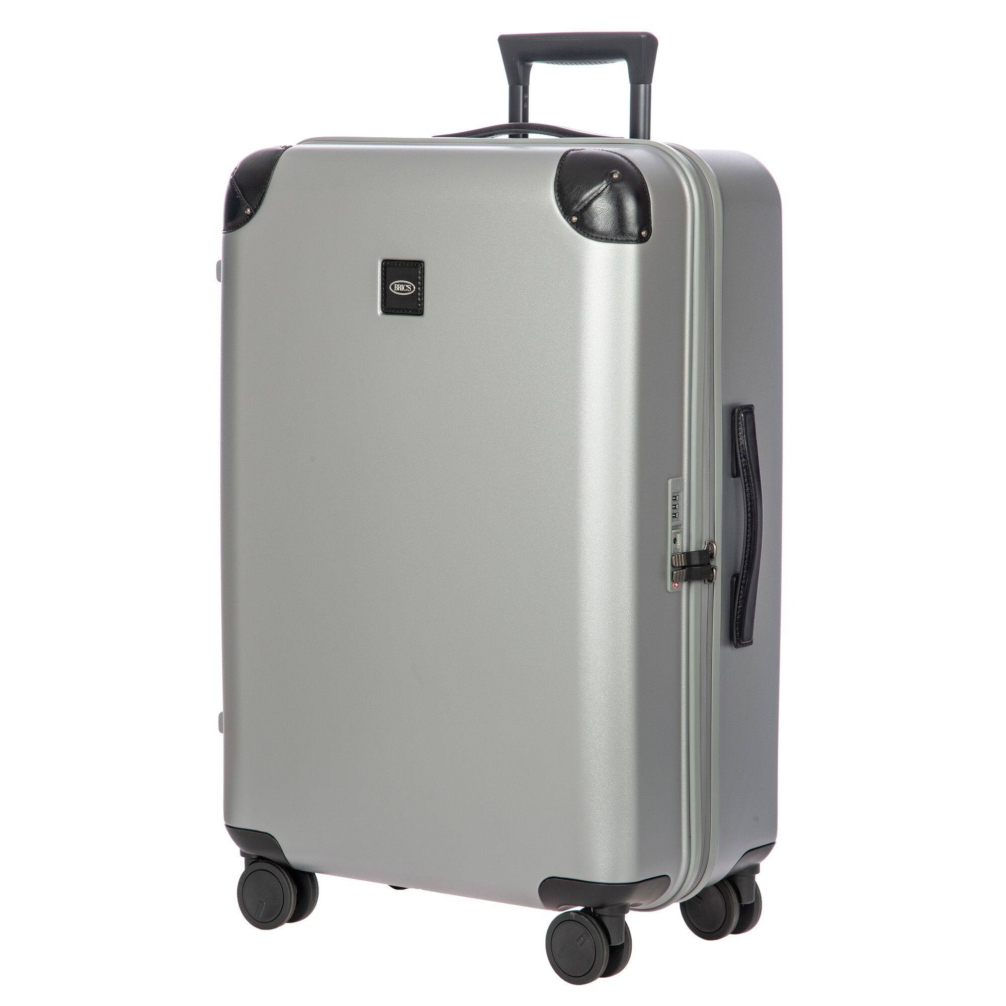 Alt View 3. Bric's - Amalfi Hardside 27" Checked Spinner Luggage - Silver/Black.