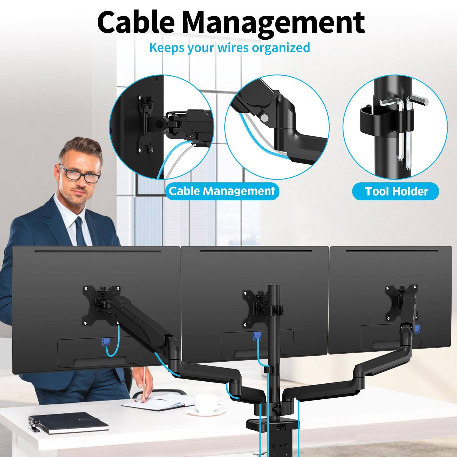 Cable Management  
Keeps your wires organized  

Cable Management  
Tool Holder