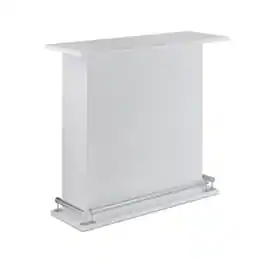 Manhattan Lane - Rectangular Wooden Bar Table with Storage - White and Chrome