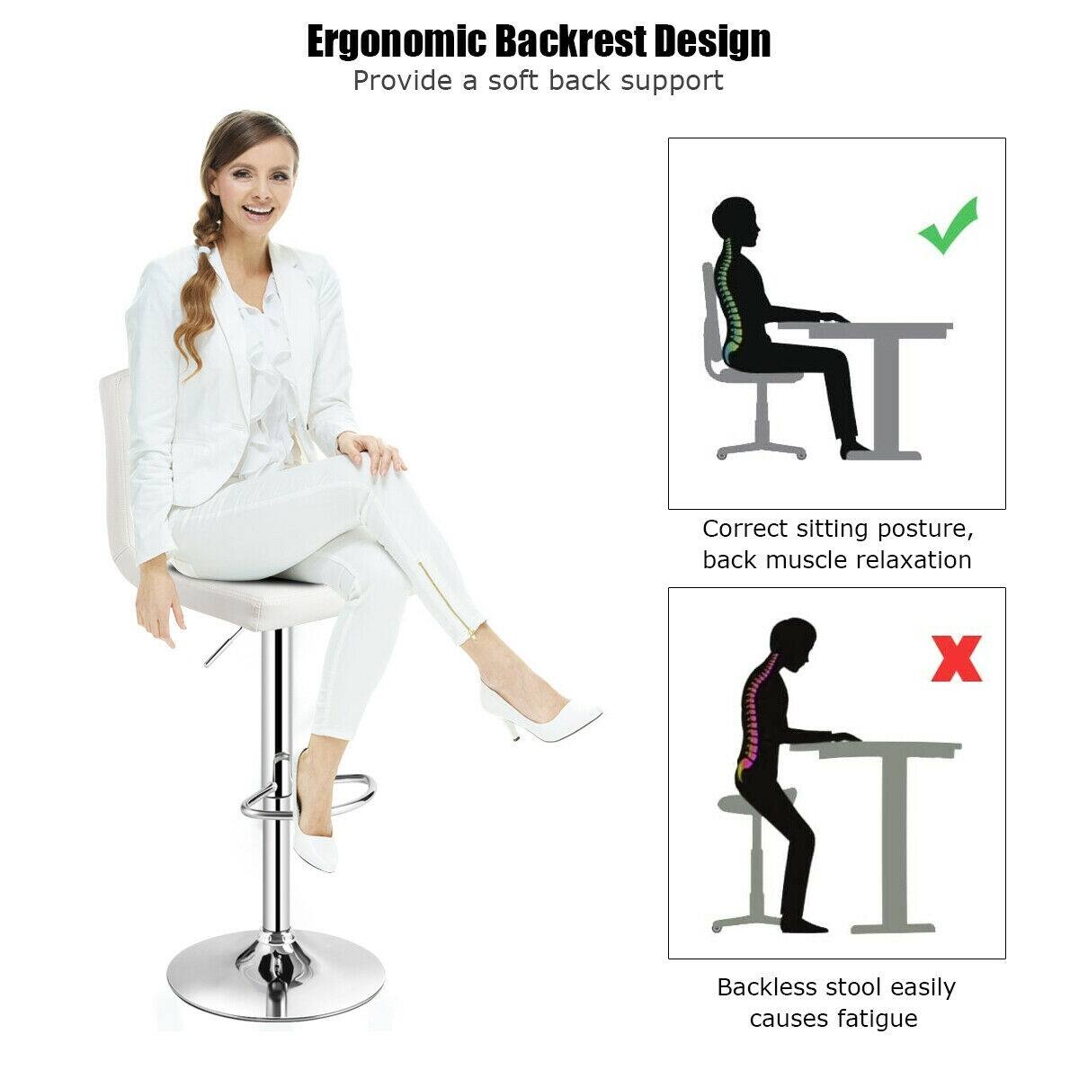 Ergonomic Backrest Design
Provide a soft back support
Correct sitting posture, back muscle relaxation
Backless stool easily causes fatigue