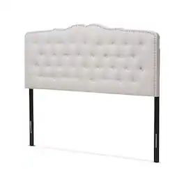 Baxton Studio - Lucy Modern and Contemporary Fabric Queen Size Headboard - Greyish Beige