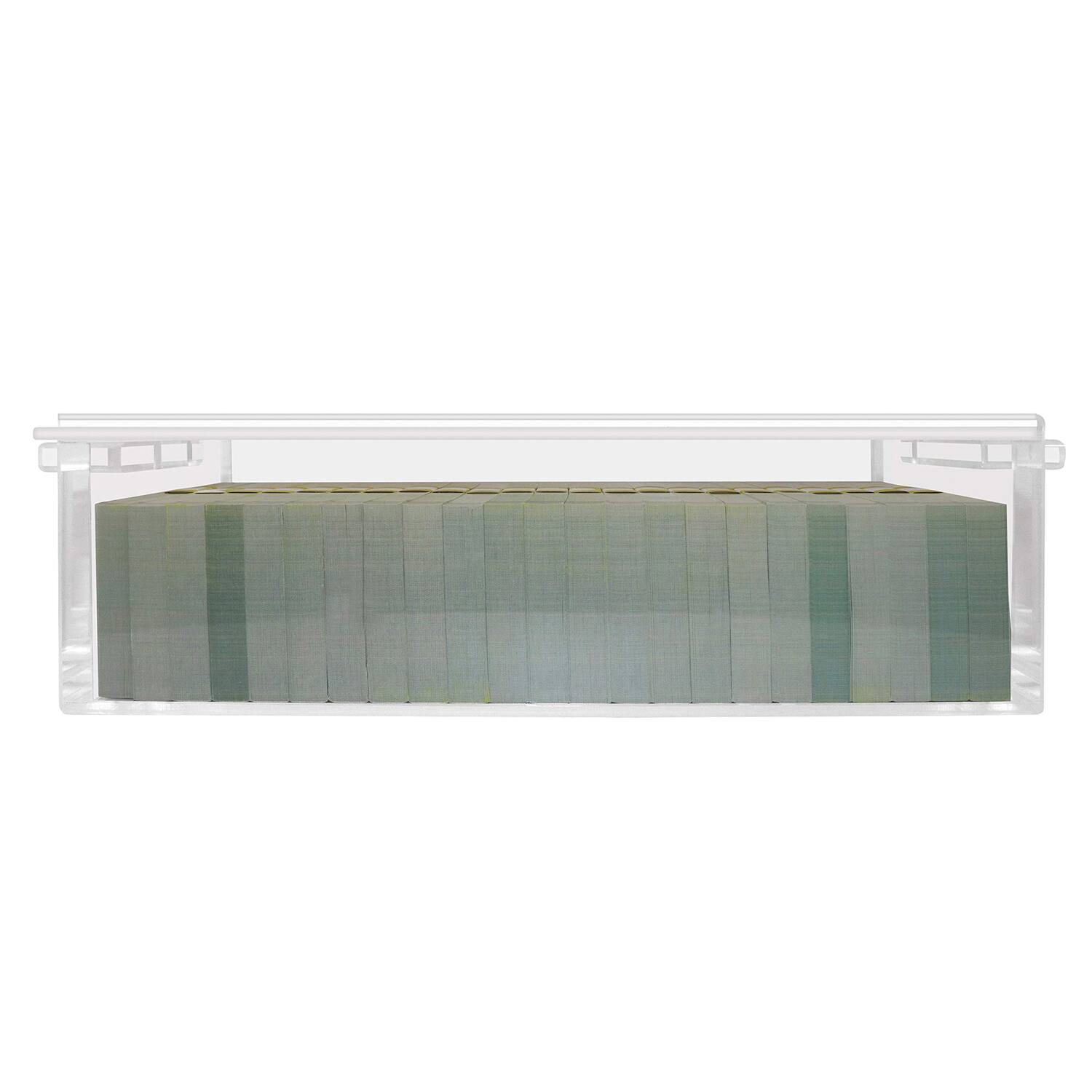 Alt View 8. Nadex Coins - Clear Acrylic 1-Compartment Cash Box, Slipping Cover, Bill Wrappers.