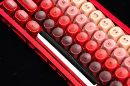 Womier - PBT Keycaps MOA Profile for Cherry MX Switch US layout Mechnical Keyboard,128 Keys Double-Shot Keycap - Dark Red