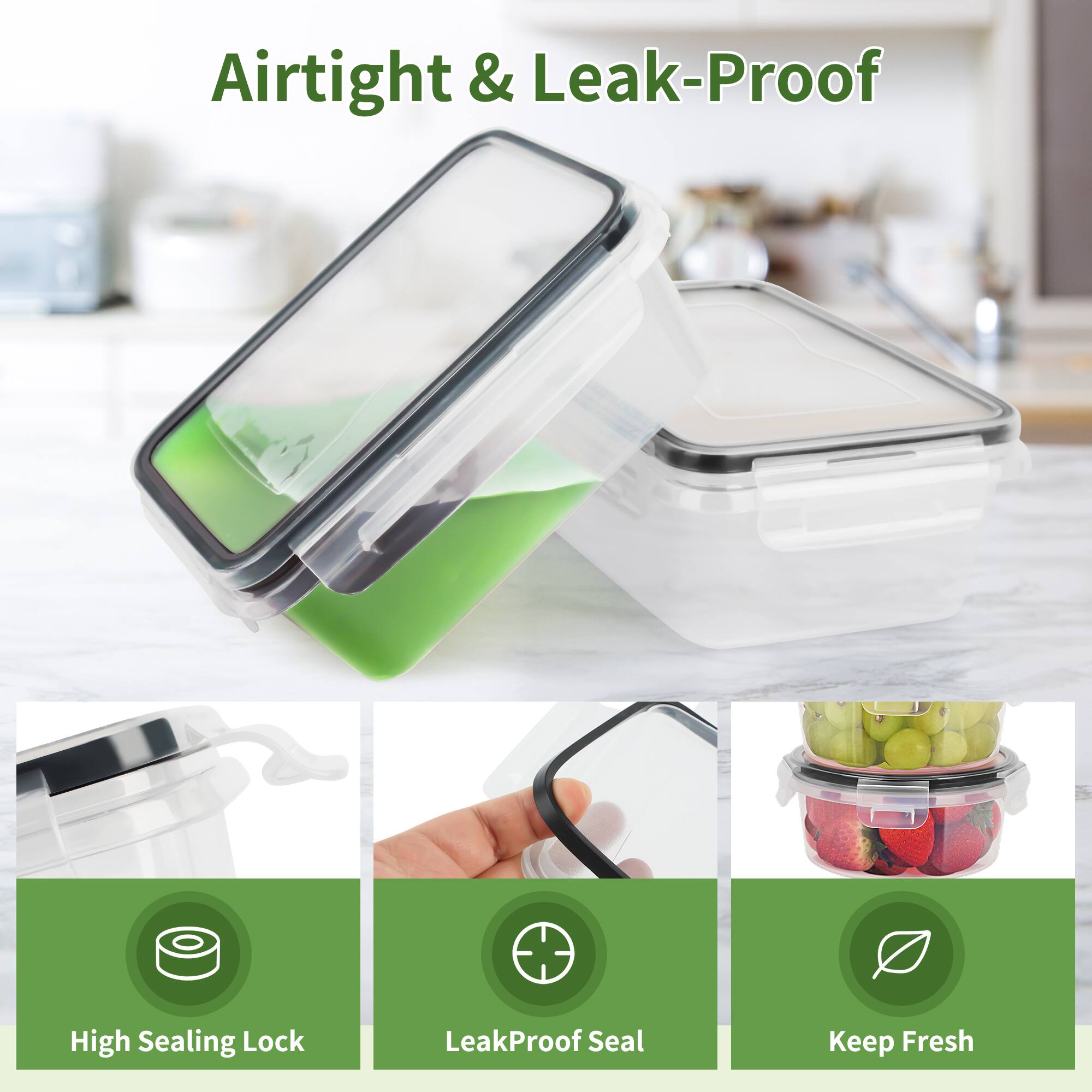 Airtight & Leak-Proof

High Sealing Lock

LeakProof Seal

Keep Fresh