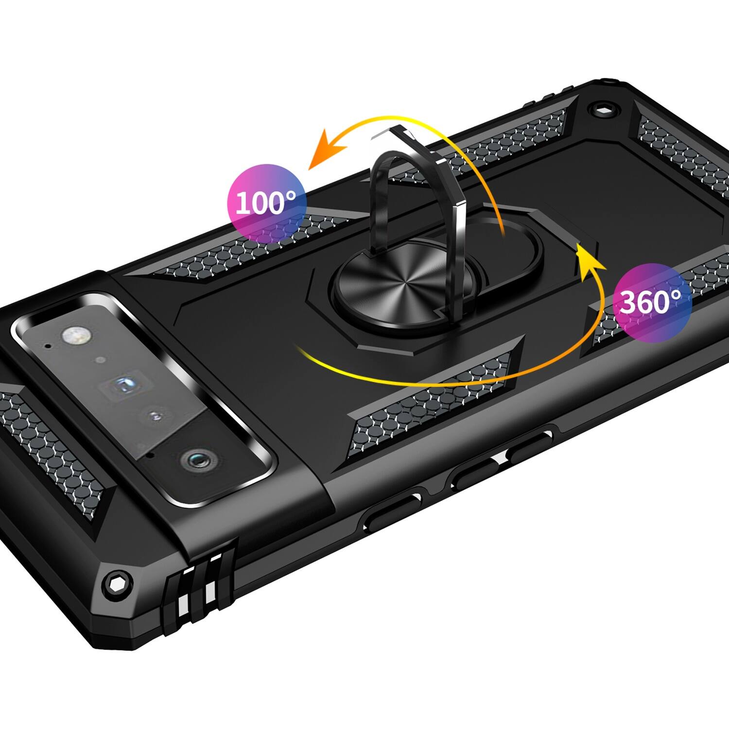 Alt View 13. SaharaCase - Kickstand with Belt Clip Case for Google Pixel 6 Pro - Black.