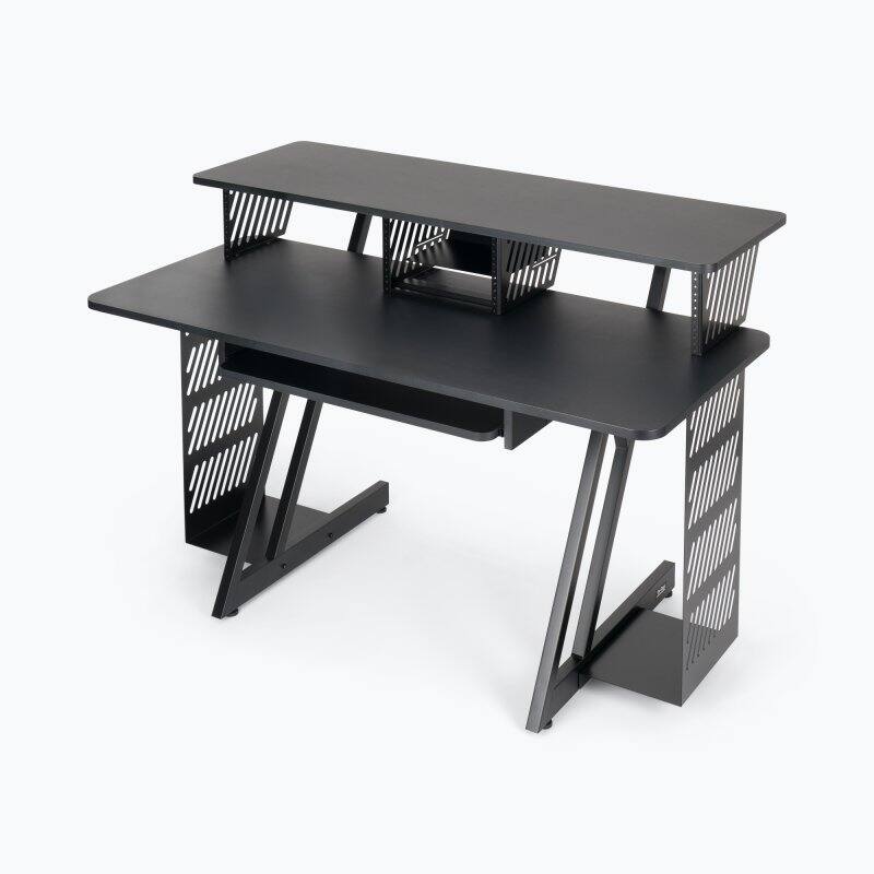 Back. On Stage Stands - On-Stage WS7700B Large Workstation Desk - Black - "NA".