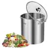 Front. VEVOR - Stainless Steel Stockpot, 24 Quart Cooking Pots, Cookware Sauce Pot with Lid, and Handle, Heavy Duty Grade Stock Pot - Stainless steel color.