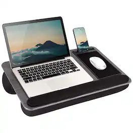 LapGear - Home Office Pro Lap Desk for 15.6" Laptop - Gray Woodgrain