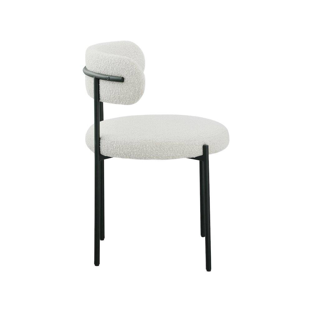 Alt View 3. Meridian Furniture - Beacon Cream Boucle Fabric Dining Chair, Set of 2 - Beige.