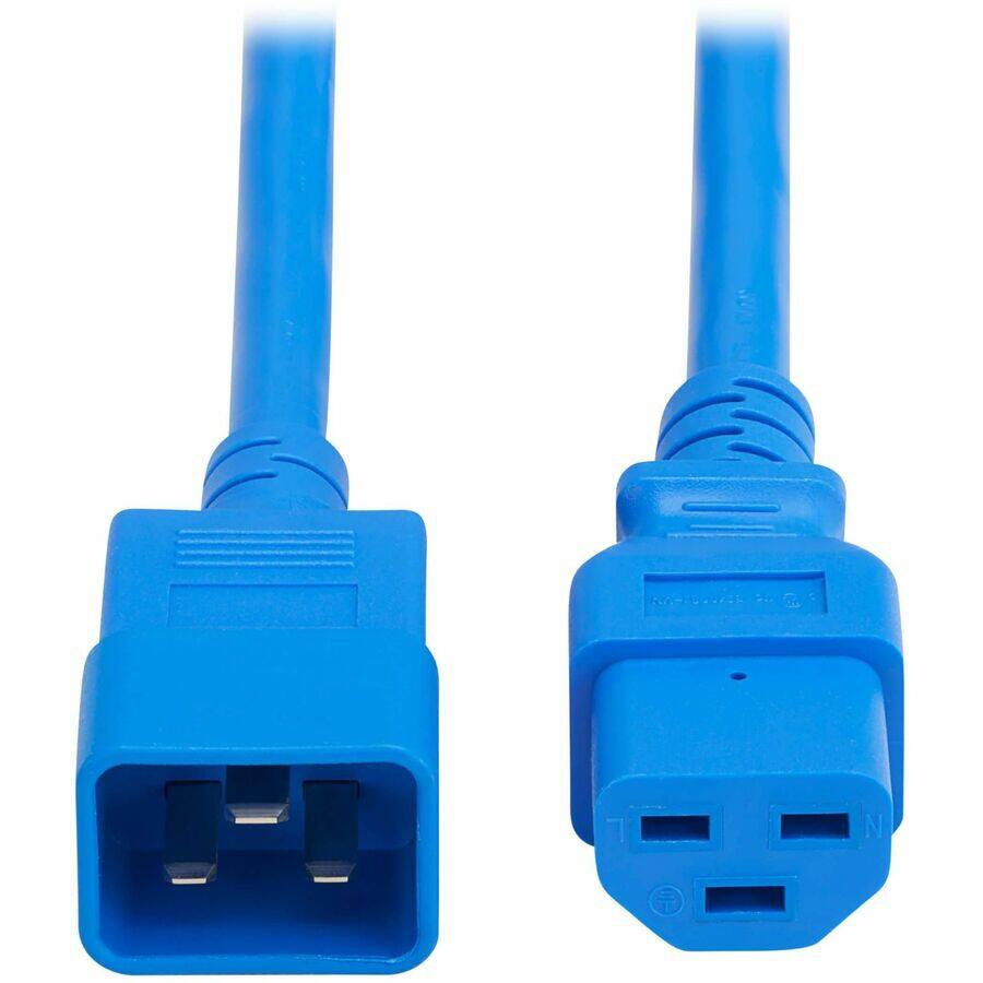 Alt View 6. Tripp Lite - Eaton Tripp Lite Series Power Cord, C20 to C21 - Heavy-Duty, 20A, 250V, 12 AWG, 6 ft. (1.8 m), Blue - For Network - Blue.