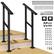 Front. LOVMOR - LOVMOR 2 Pack 2 Step Hand Rails for Outdoor Steps Wrought Iron Railing - Black.