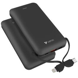 Vena - Portable Charger Power Bank Fast Charging 10,000 mAh, with USB-C Ports Powerbank, for iPhone/Samsung/Pixel/Android/iPad - Black