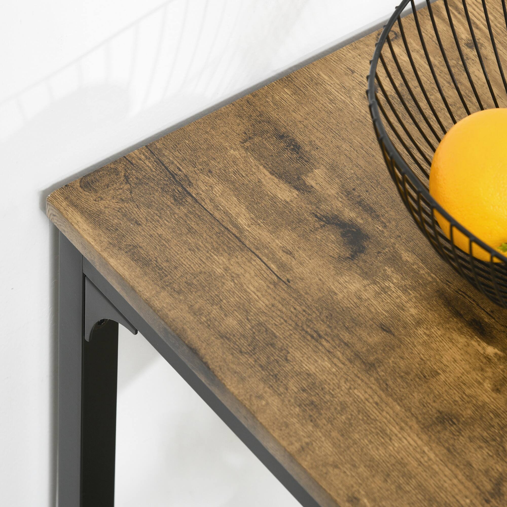 Alt View 7. Homcom - 3 Piece Bar Table and Chairs, Industrial Dining Table Set for 2, Counter Height Kitchen Table with Bar stools - Rustic Brown.