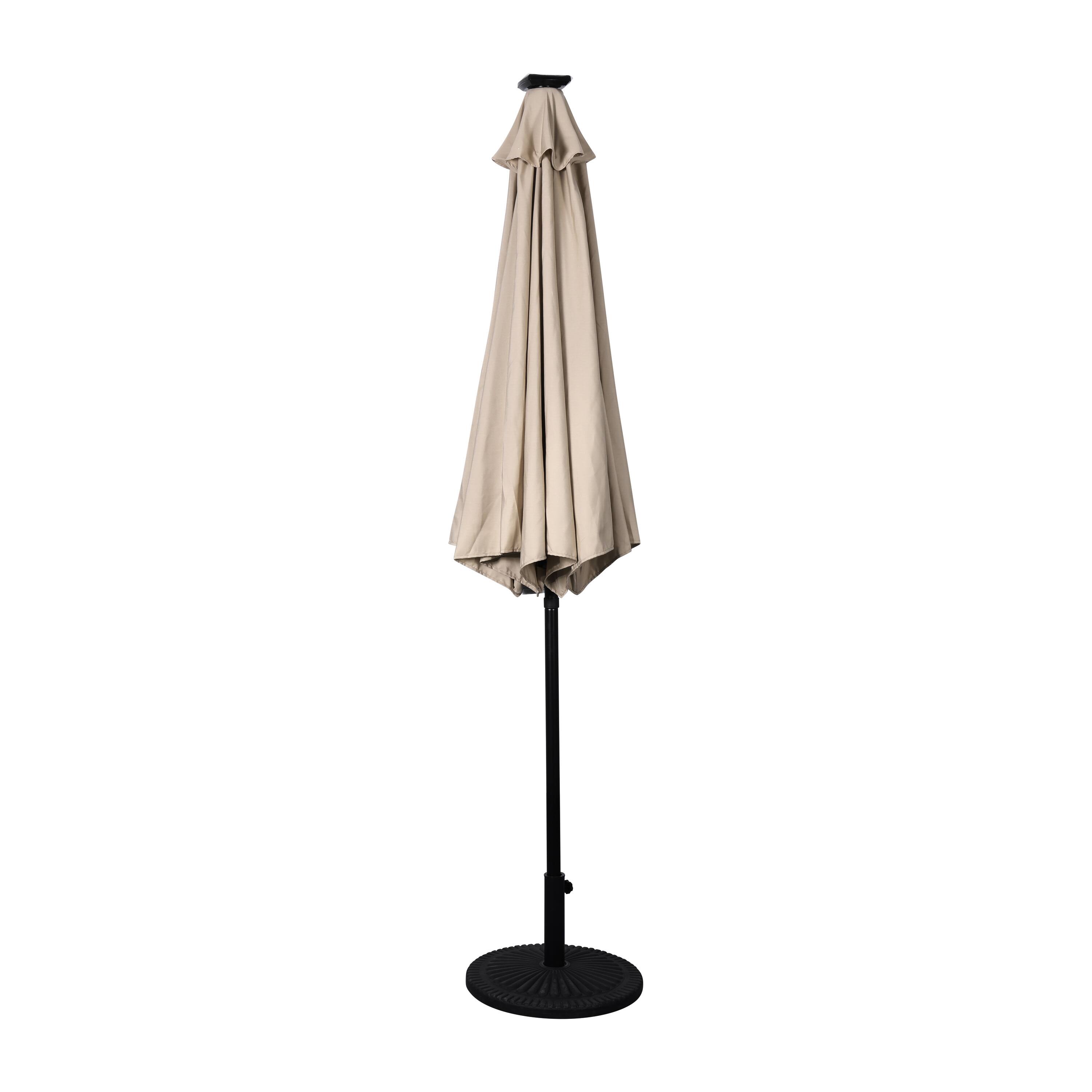Alt View 7. Emma + Oliver - Hogan 9 FT Patio Umbrella with Solar LED Lights and Crank and Tilt Functions - Tan.