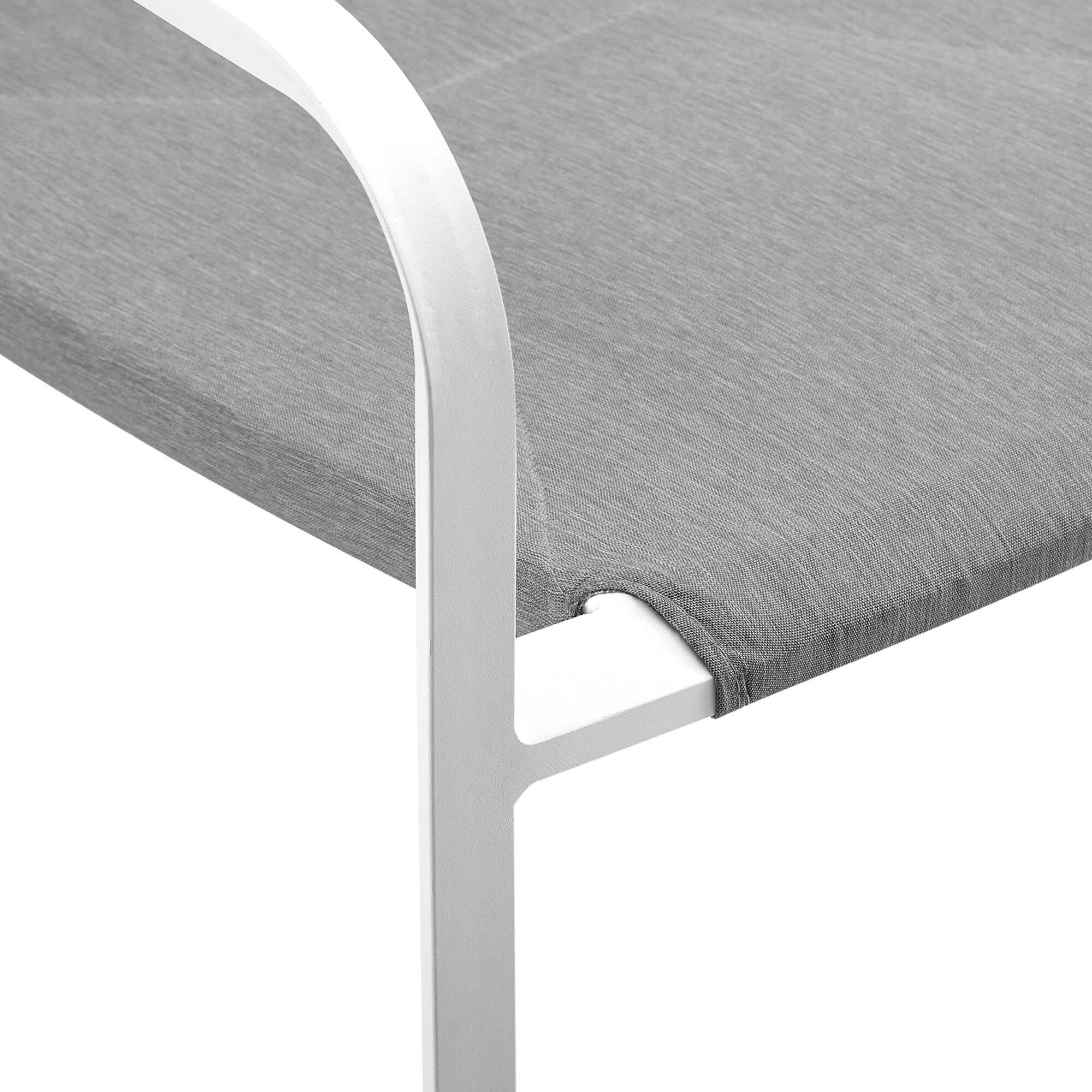 Alt View 2. Modway - Raleigh Stackable Outdoor Patio Aluminum Dining Armchair by Modway - White Gray.