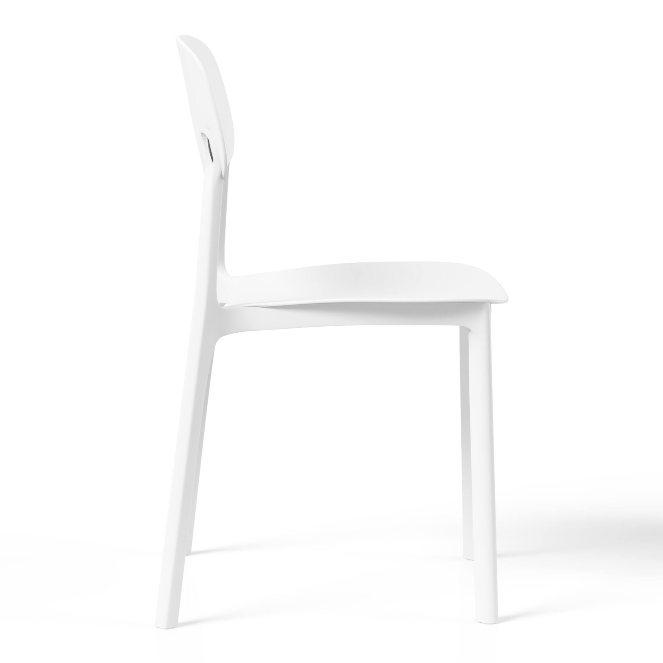 Left. WestinTrends - WestinTrends Playa Modern Stackable Polypropylene Plastic Patio Dining Chair (Set of 2) - White.