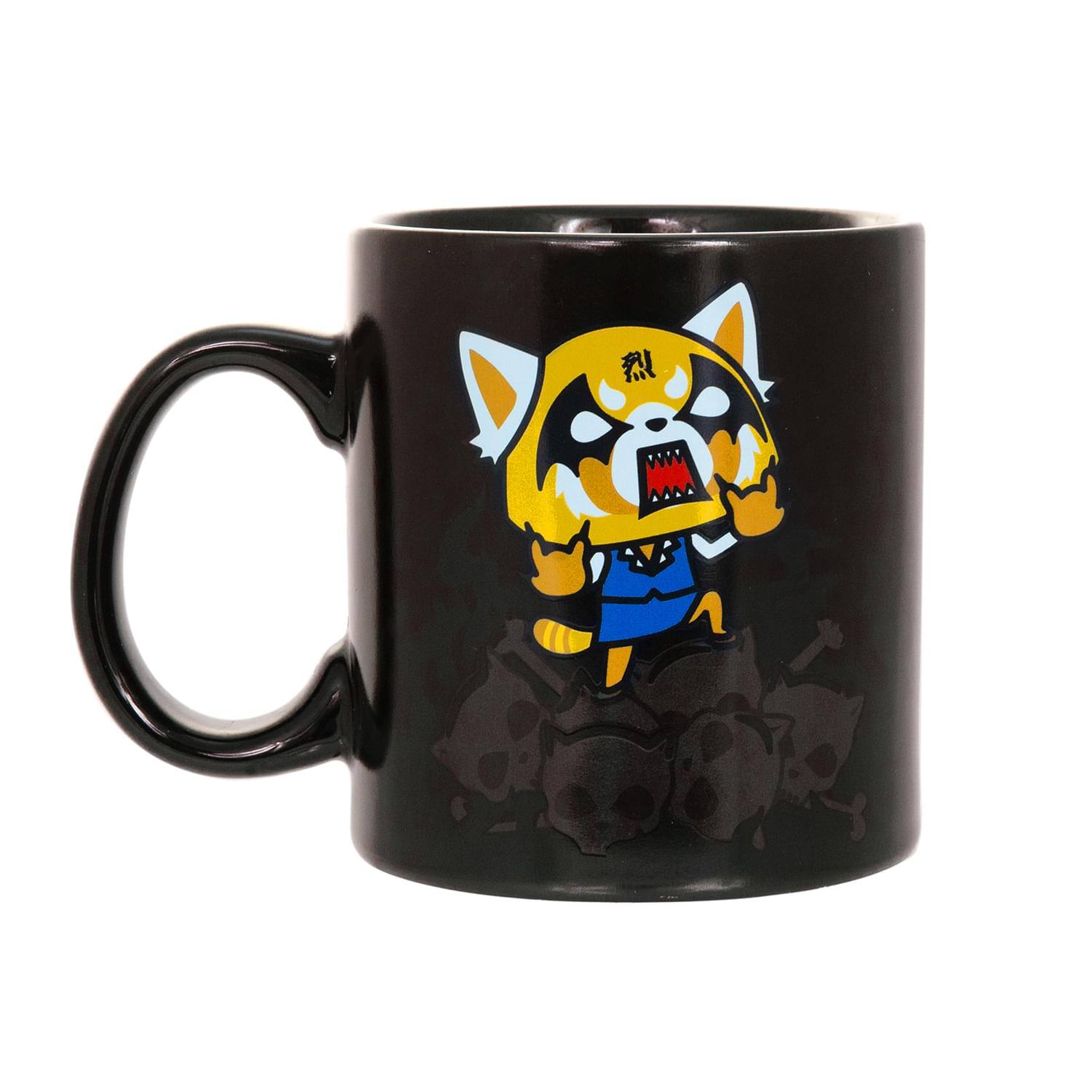 Alt View 2. Seven20 - Aggretsuko Heat Reveal Fire & Skulls 20oz Ceramic Coffee Mug - Black.
