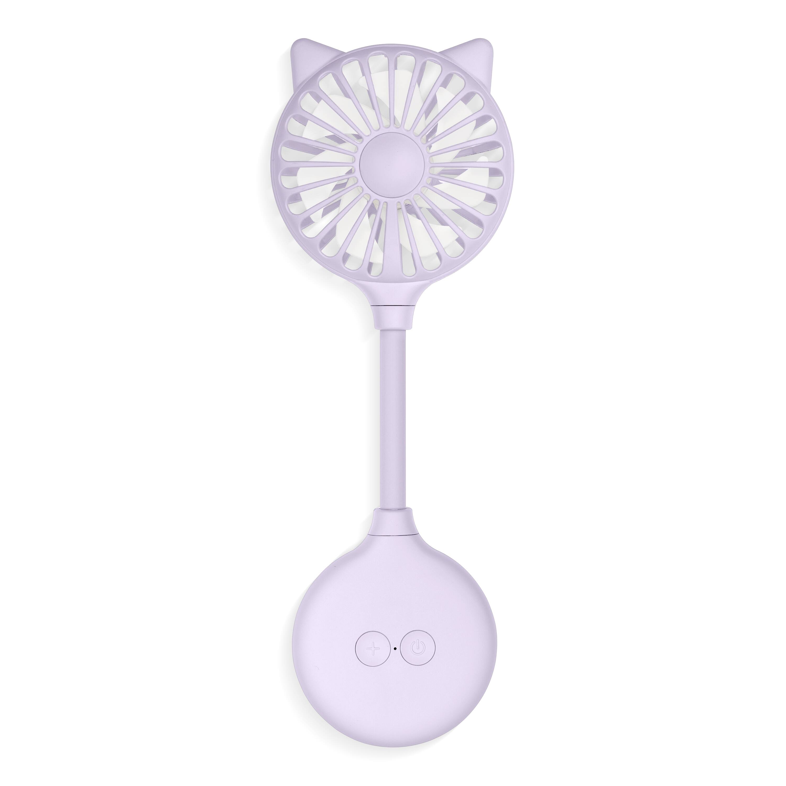Angle. Zadro - Zadro Hands-Free Cat Ears Beauty Fan - Stylish Portable Cooling Solution - Lavender.