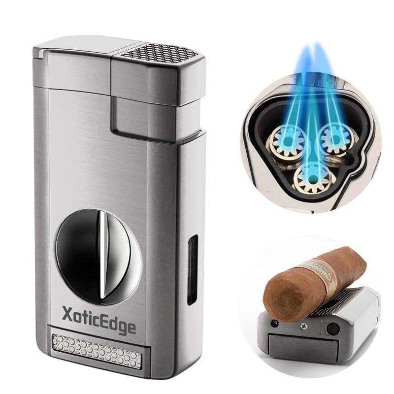 Angle. Prestige - Lumina Torch w/ V-Cut (Silver) - Silver Finish.