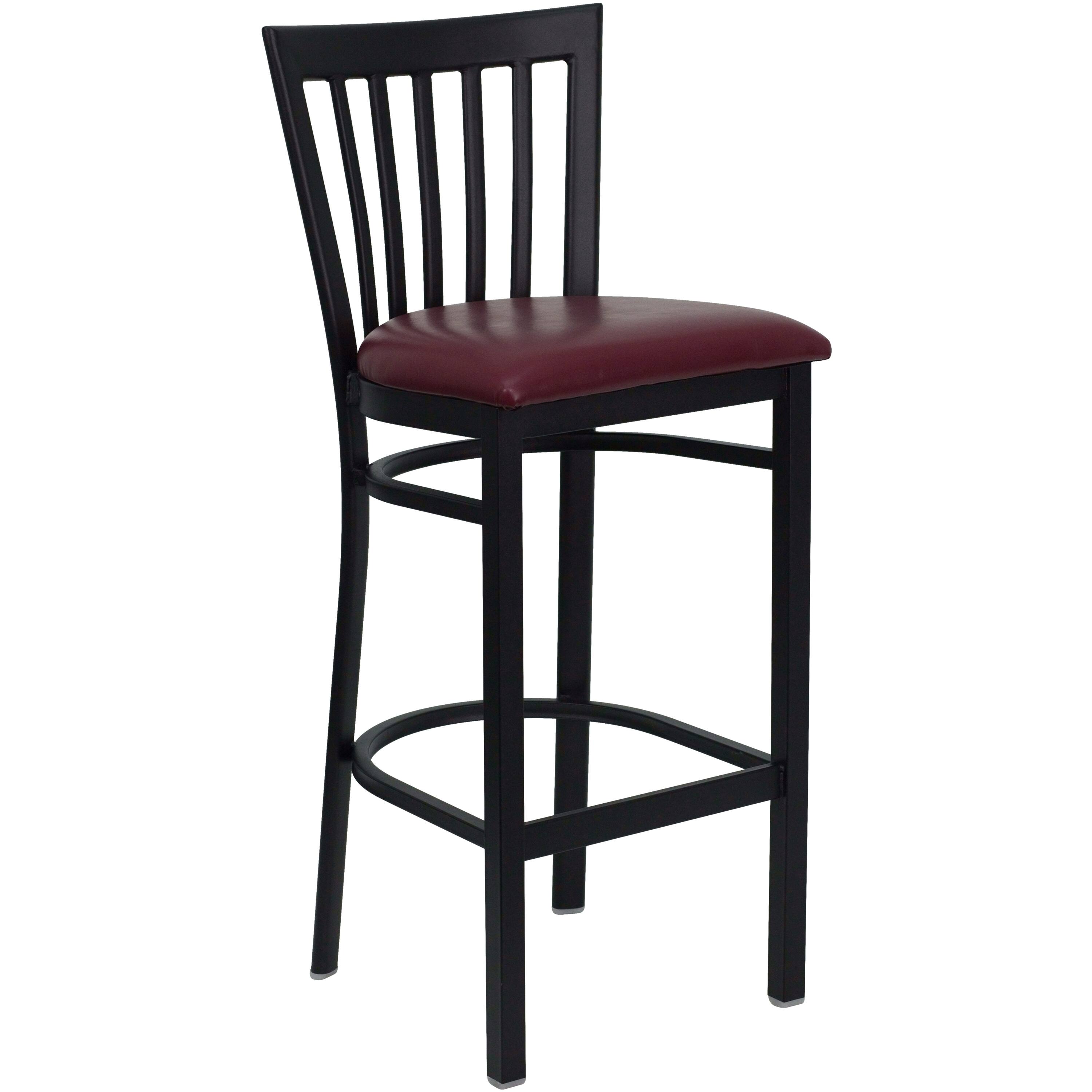 Burgundy Vinyl Seat/Black Metal Frame