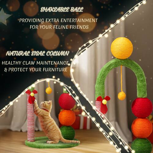 SHAKEABLE BALL  
PROVIDING EXTRA ENTERTAINMENT FOR YOUR FELINE FRIENDS  

NATURAL SISAL COLUMN  
HEALTHY CLAW MAINTENANCE & PROTECT YOUR FURNITURE