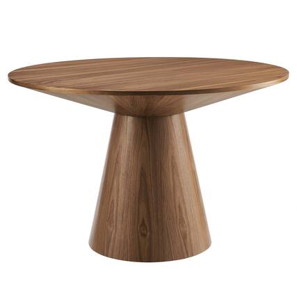 Front. Modway - Provision 47" Round Dining Table - Brown.