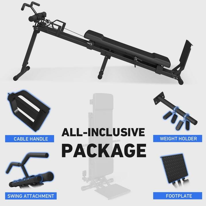 ALL-INCLUSIVE PACKAGE, CABLE HANDLE, WEIGHT HOLDER, SWING ATTACHMENT, FOOTPLATE