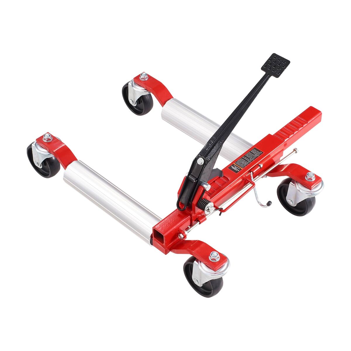 Alt View 8. Ropilly - Ropilly Wheel Dolly Set of Two Foot Operated Ratchet Car Dolly with Casters 1500 lbs Each for Vehicle Positioning - Red.