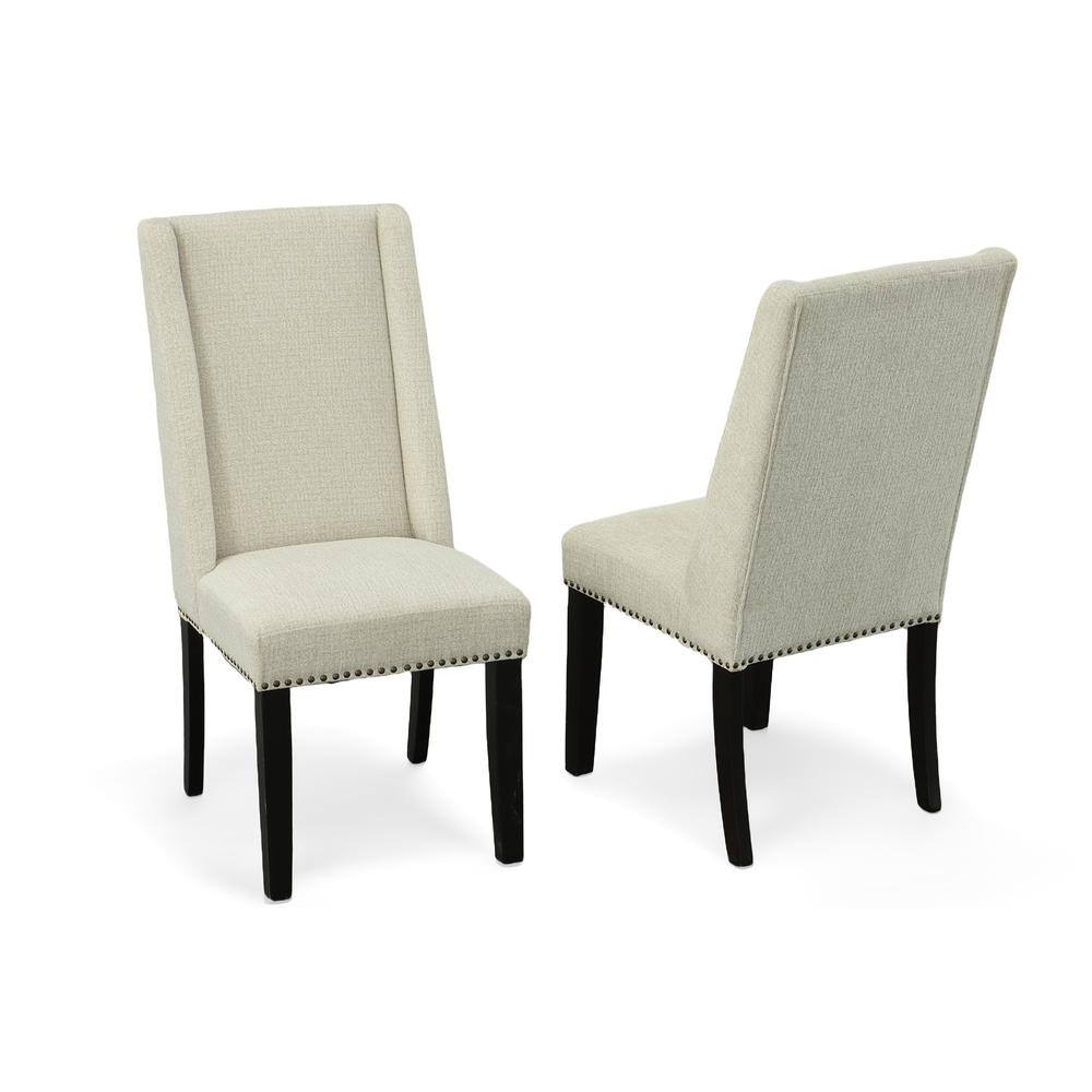Alt View 3. Carolina Chair & Table - Laurant Upholstered Dining Chair - Set of 2 - Espresso - Fawn Upholstery - Beige.
