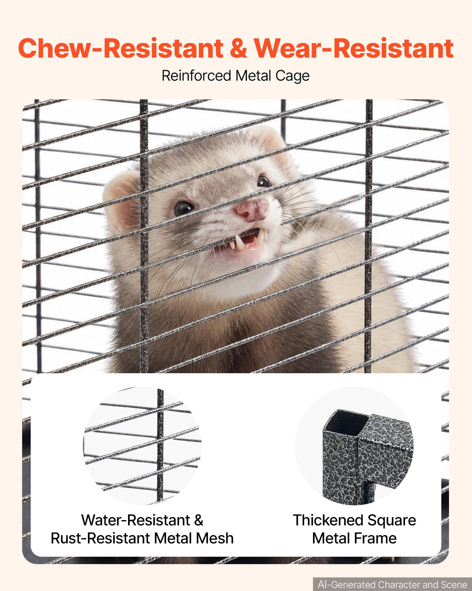 Chew-Resistant & Wear-Resistant  
Reinforced Metal Cage

Water-Resistant & Rust-Resistant Metal Mesh

Thickened Square Metal Frame

AI-Generated Character and Scene