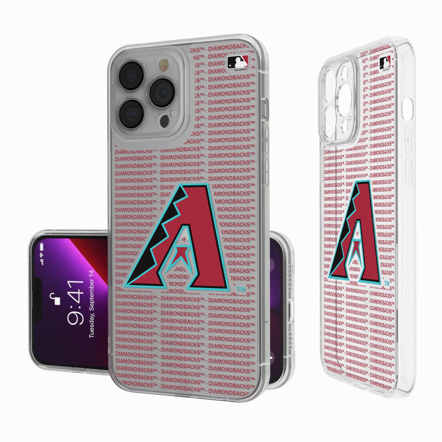 Keyscaper - MLB - Arizona Diamondbacks Text Backdrop Clear iPhone Case - 14 - Multicolor price history on PriceWatchPro