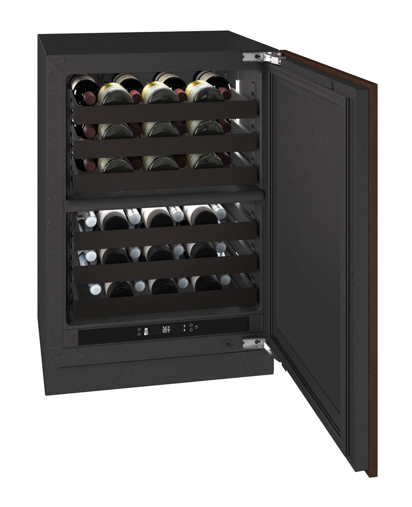 Alt View 2. U-Line - U-Line 24"W. 4.9 Cu.Ft. Built-In Dual-Zone Wine Refrigerator-Panel Ready - Integrated Solid.
