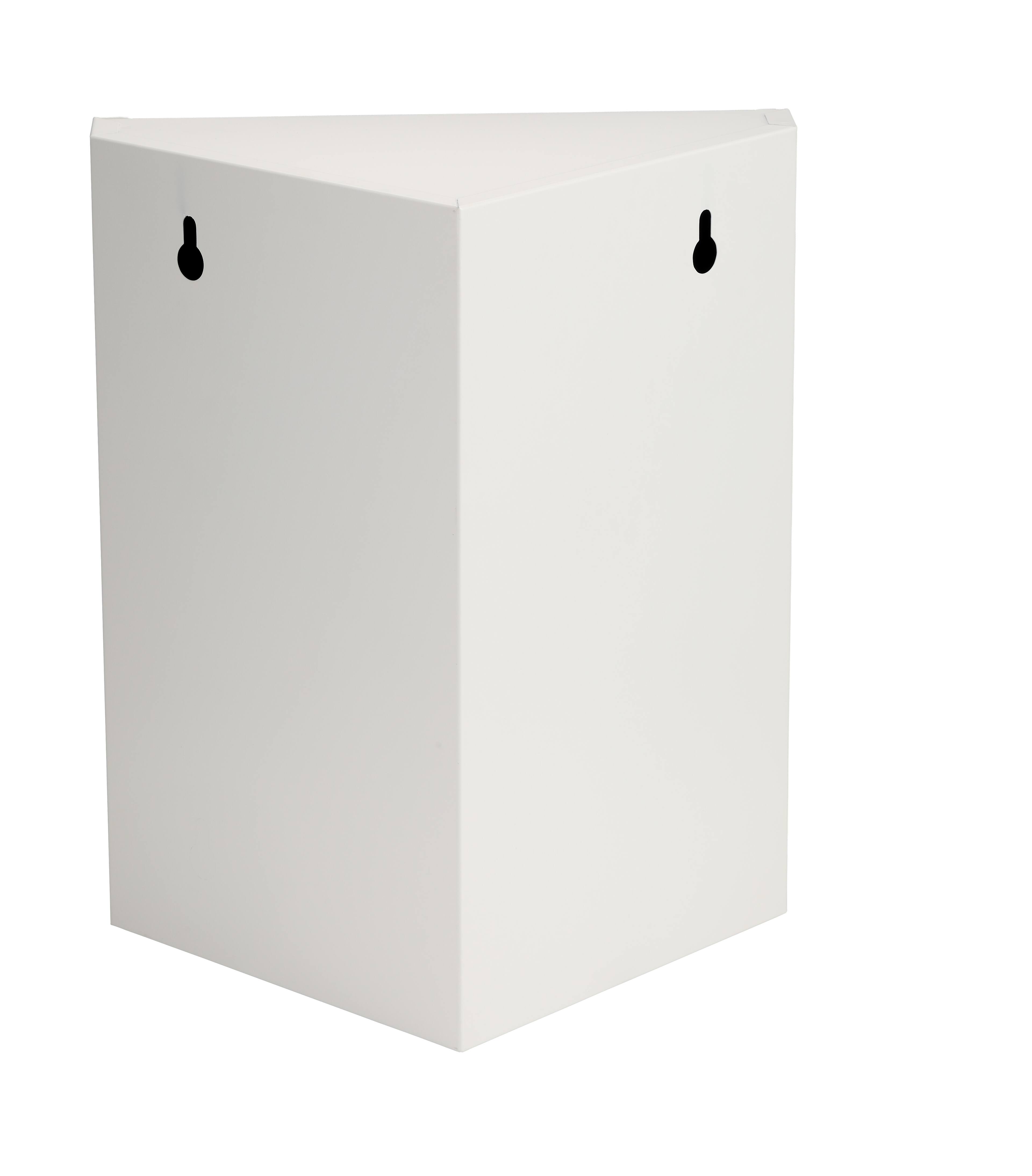 Back. Viva Comfort - Medicine Cabinet, Steel Corner Wall Mount Bathroom Locking Security Cabinet with 2 Shelves - White.