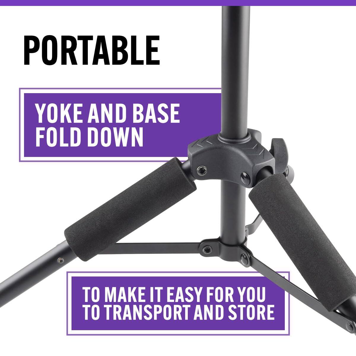 PORTABLE  
YOKE AND BASE FOLD DOWN  
TO MAKE IT EASY FOR YOU TO TRANSPORT AND STORE