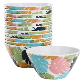 Gibson - Home Tropical Sway 12 Piece 6 Inch Melamine Bowl Set Color Leaf - Multi
