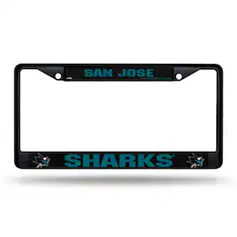 Rico Industries - San Jose Sharks NHL Black Metal License Plate Frame - Multi
