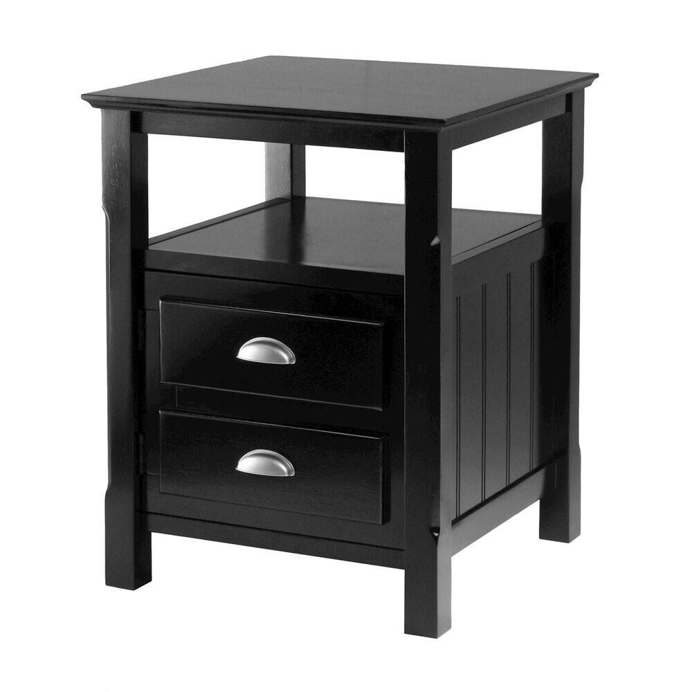 Angle. FurniFact - Night Stand - Black.