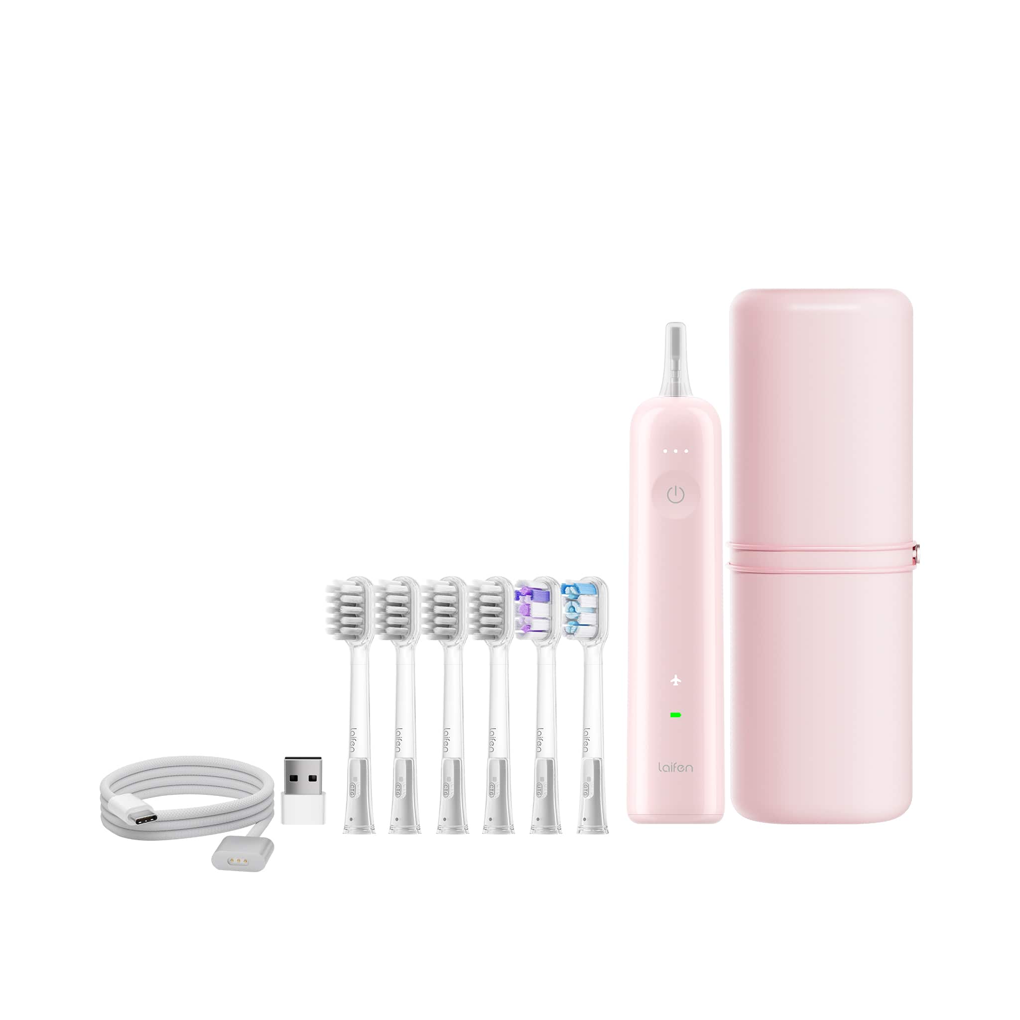 Laifen - Wave Toothbrush - ABS Plastic + Case - Pink - Angle_Zoom