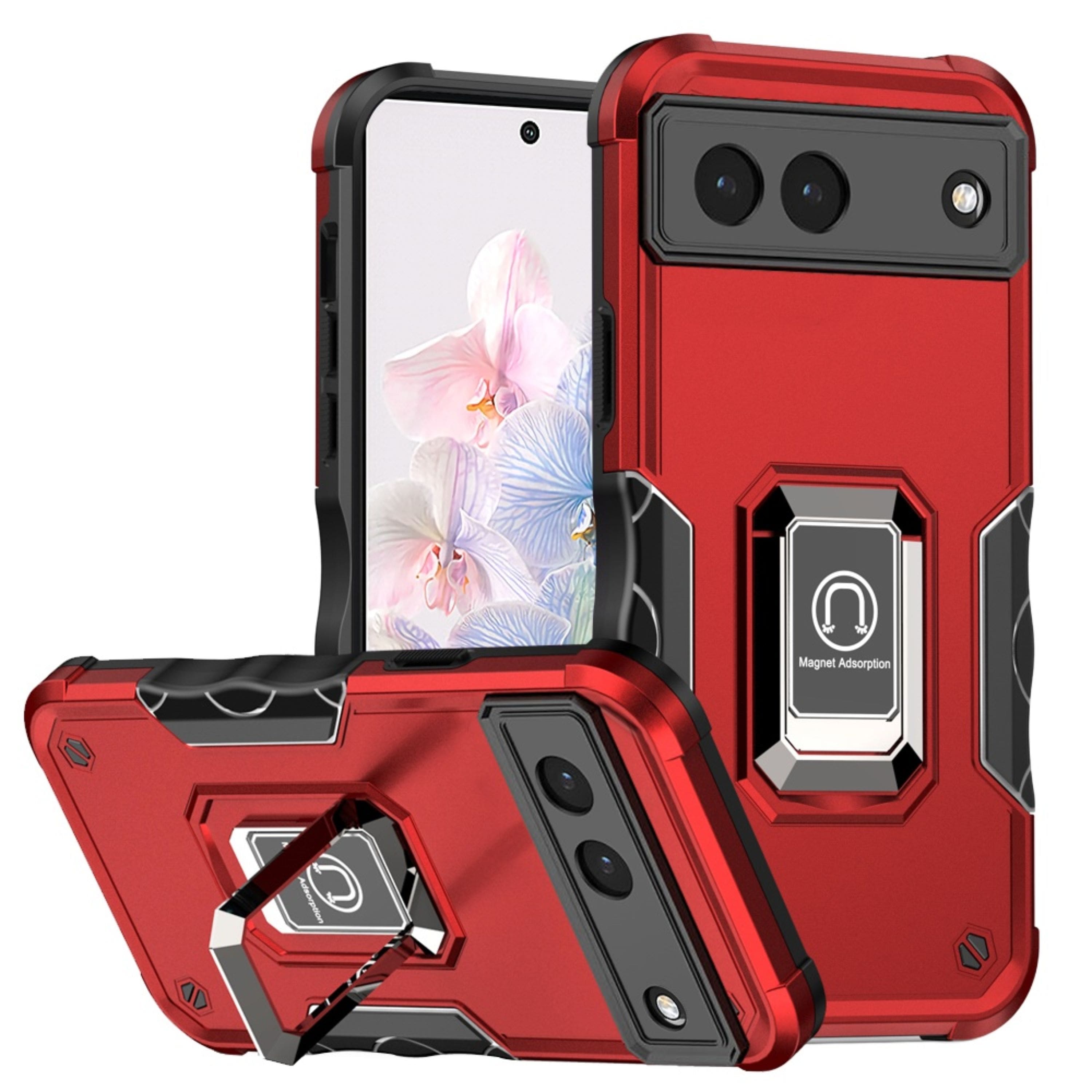 Kitcheniva - Dual-Layer Magnetic Ring Stand Grip Case For Google Pixel 7 - Red price history on PriceWatchPro