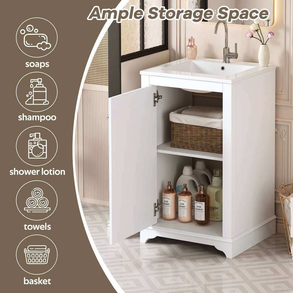 Ample Storage Space

- soaps
- shampoo
- shower lotion
- towels
- basket