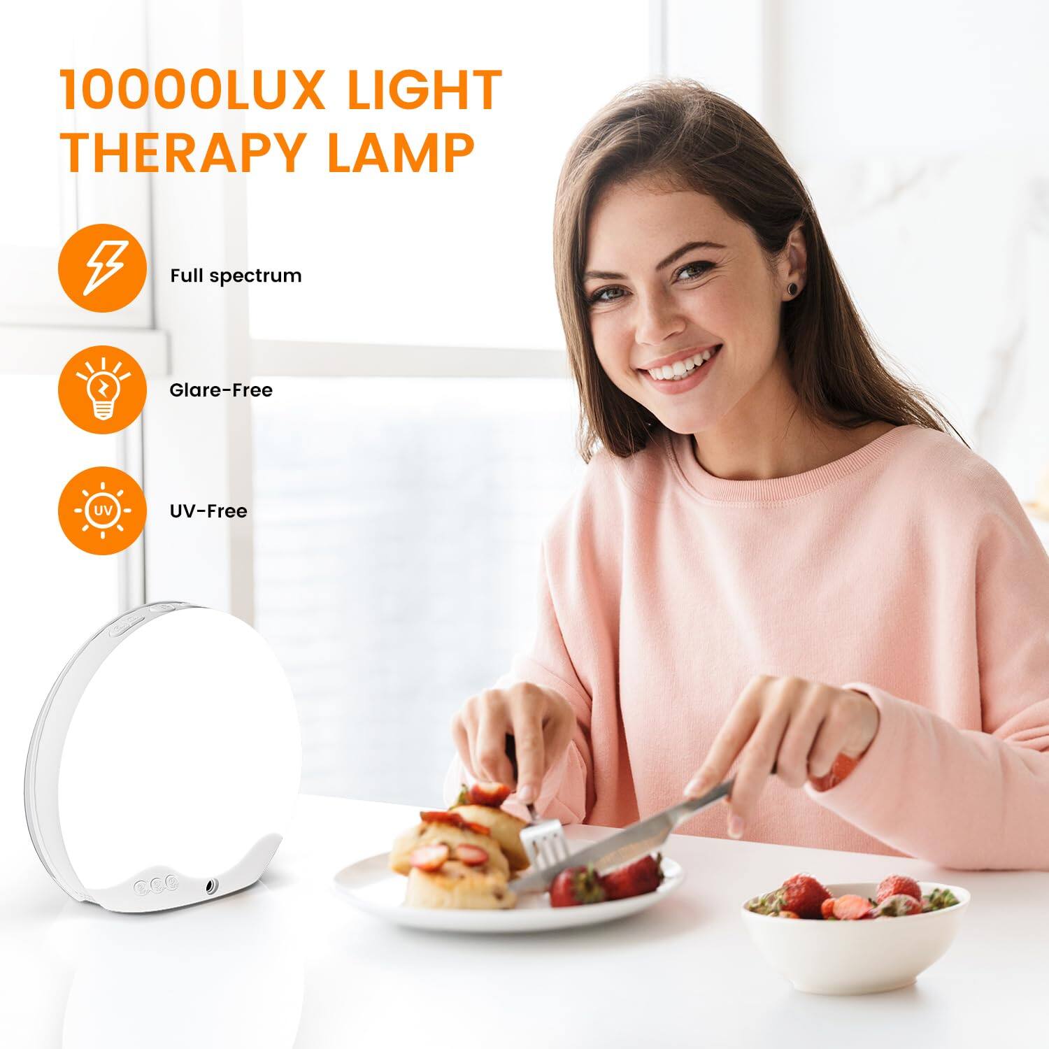 10000LUX LIGHT THERAPY LAMP

- Full spectrum
- Glare-Free
- UV-Free