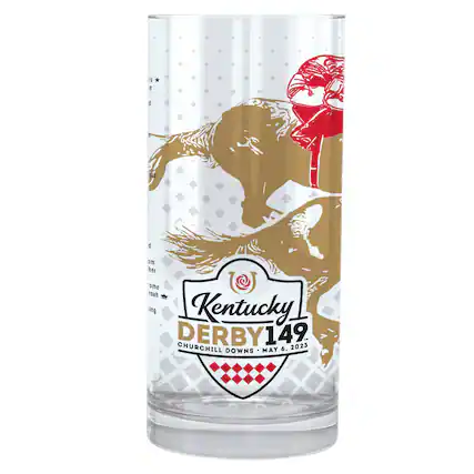 Sure, here is the corrected and grouped text from the image:
---
**Kentucky DERBY 149**
**CHURCHILL DOWNS • MAY 6, 2023**
---
**5 e : Sus d im her 1 ome roah ing Kentucky DERBY149 2023 - CHURCHILL DOWNS MAY 6.**
---
The text appears to be part of a design on a glass, likely commemorating the Kentucky Derby.