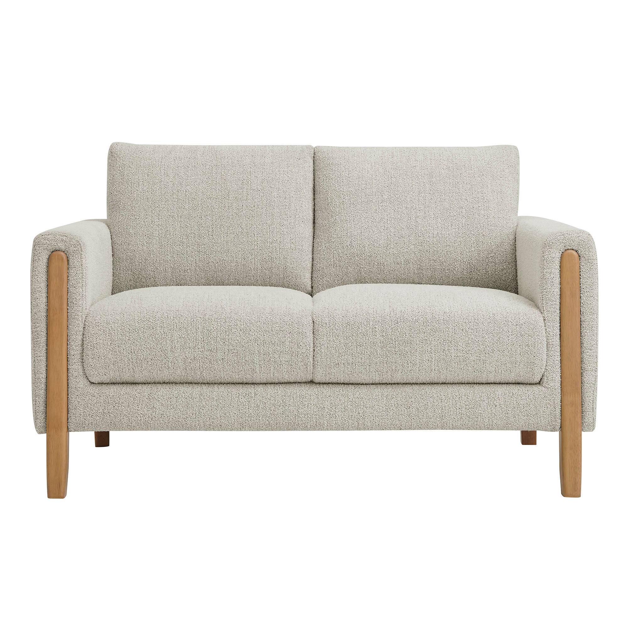 Alt View 4. Modway - Hawken Boucle Fabric Loveseat by Modway - Parchment Beech.