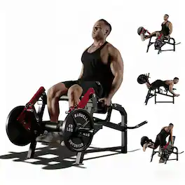 Syedee - Dual-Independent Leg Machine,Single/Double Leg Training,Leg Extension,Lying & Standing Leg Curl, 600 lbs Capacity - Red